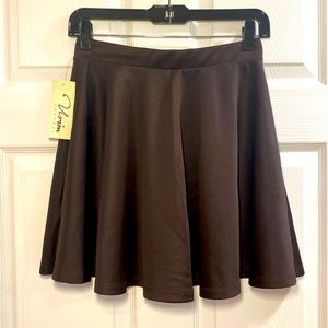 NWT. Urim Black Flare Mini Skirt. 16.5” length